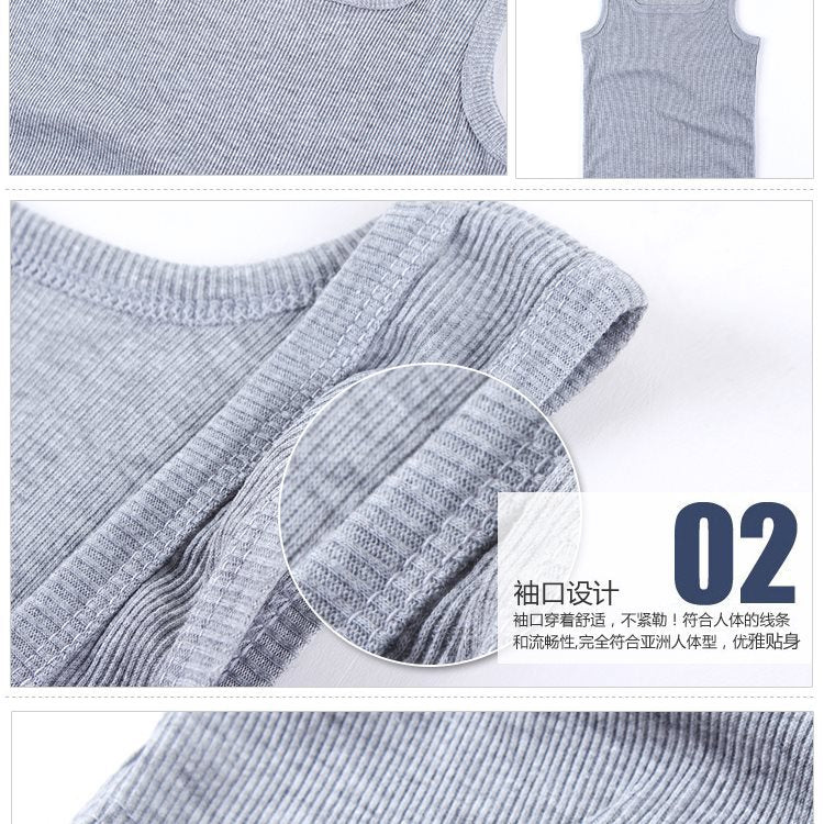 Men's Square Collar Cotton Vest Men's Summer Fitness Tight-fit Sports Base Square Collar Vest Men's Slim-fit Vest Wholesale
