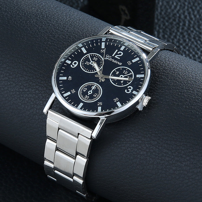 Men's Blue Dial Quartz Watch – 37mm | Classic Everyday Style