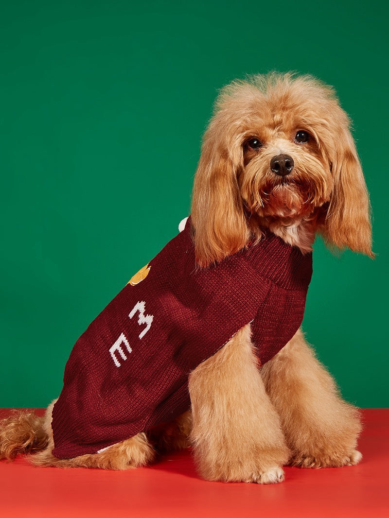 Cross Border Pet Clothes Santa Claus Sound Christmas Tree Car Elk Snowflake Gingerbread Man Dog Sweater Autumn Winter