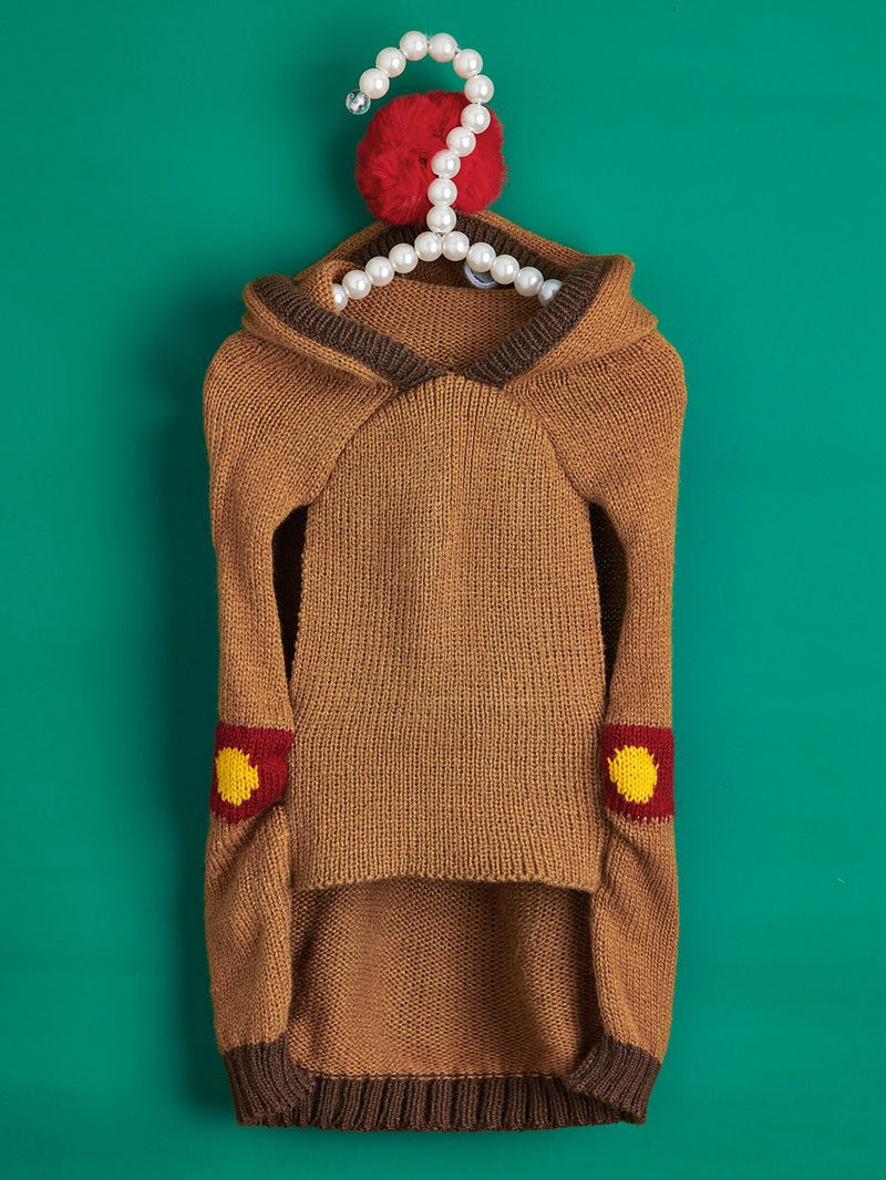 Cross Border Pet Clothes Santa Claus Sound Christmas Tree Car Elk Snowflake Gingerbread Man Dog Sweater Autumn Winter