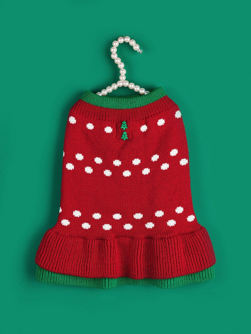 Cross Border Pet Clothes Santa Claus Sound Christmas Tree Car Elk Snowflake Gingerbread Man Dog Sweater Autumn Winter