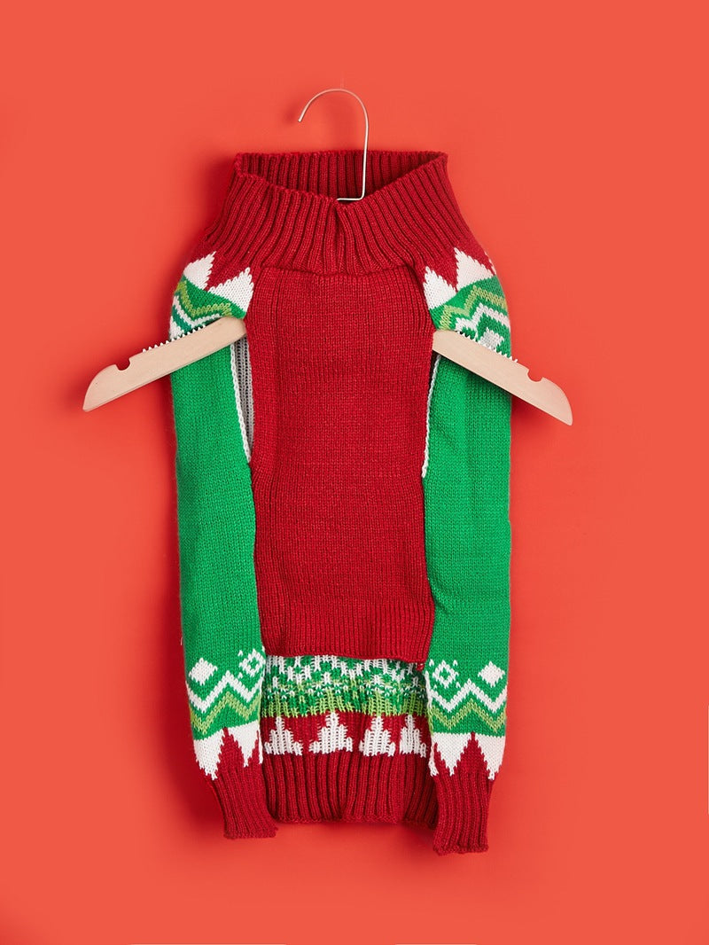Cross Border Pet Clothes Santa Claus Sound Christmas Tree Car Elk Snowflake Gingerbread Man Dog Sweater Autumn Winter