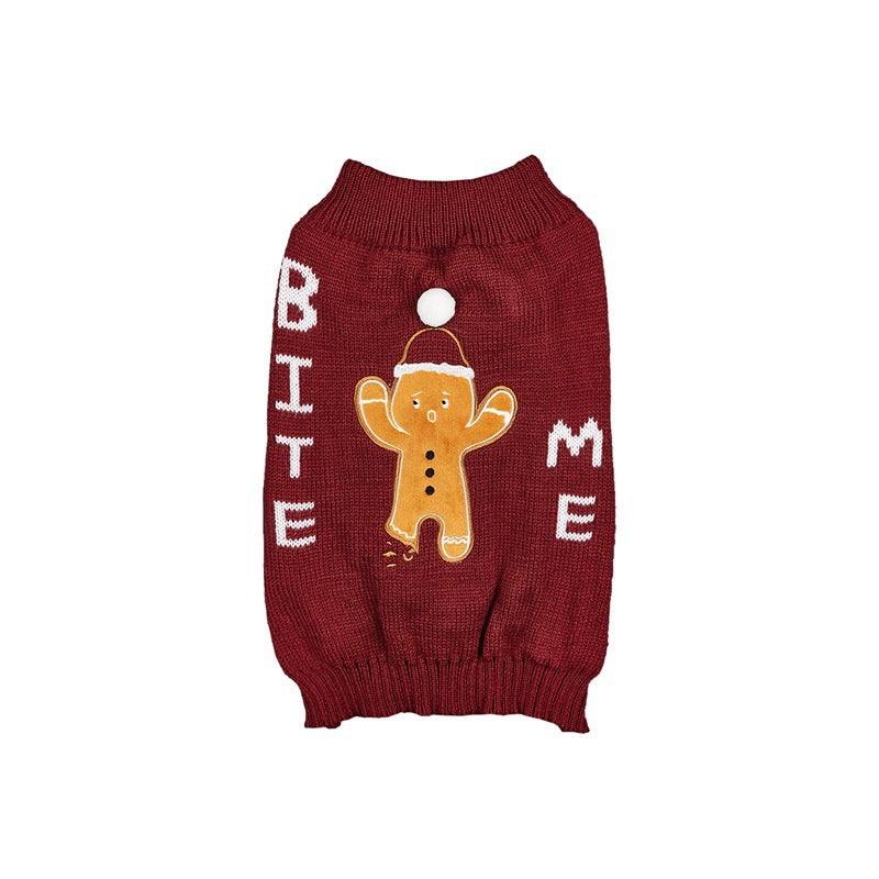 Cross Border Pet Clothes Santa Claus Sound Christmas Tree Car Elk Snowflake Gingerbread Man Dog Sweater Autumn Winter