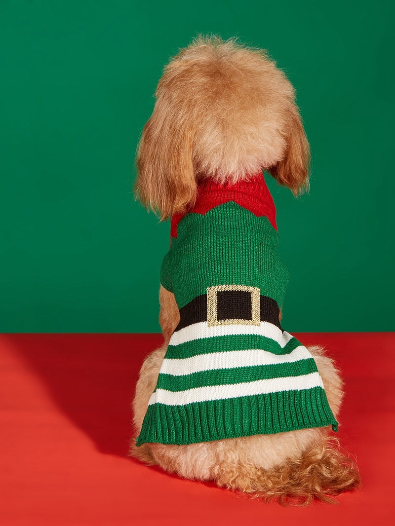Cross Border Pet Clothes Santa Claus Sound Christmas Tree Car Elk Snowflake Gingerbread Man Dog Sweater Autumn Winter
