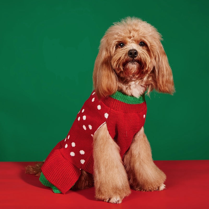 Cross Border Pet Clothes Santa Claus Sound Christmas Tree Car Elk Snowflake Gingerbread Man Dog Sweater Autumn Winter