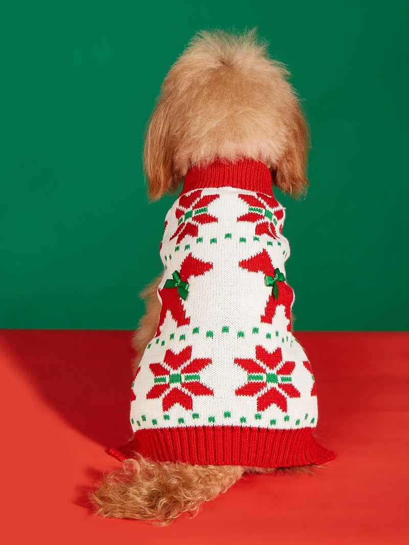 Cross Border Pet Clothes Santa Claus Sound Christmas Tree Car Elk Snowflake Gingerbread Man Dog Sweater Autumn Winter