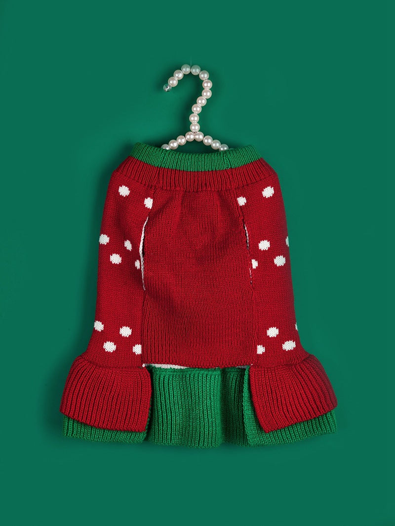 Cross Border Pet Clothes Santa Claus Sound Christmas Tree Car Elk Snowflake Gingerbread Man Dog Sweater Autumn Winter