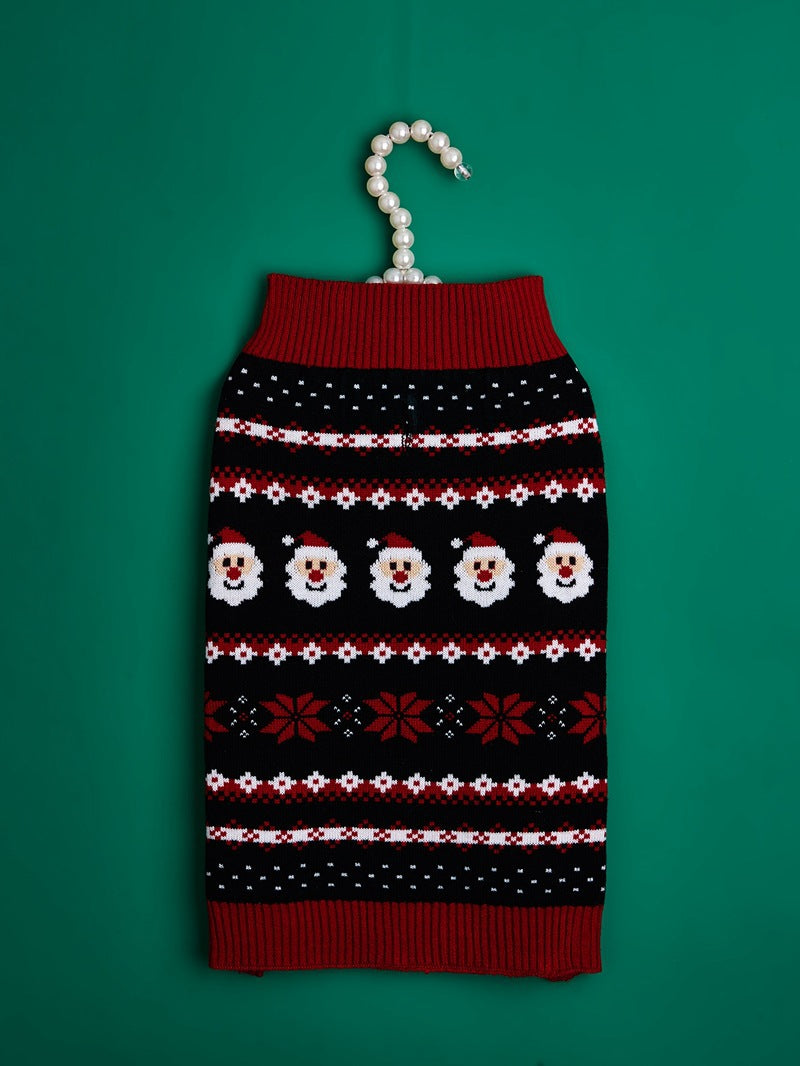 Cross Border Pet Clothes Santa Claus Sound Christmas Tree Car Elk Snowflake Gingerbread Man Dog Sweater Autumn Winter