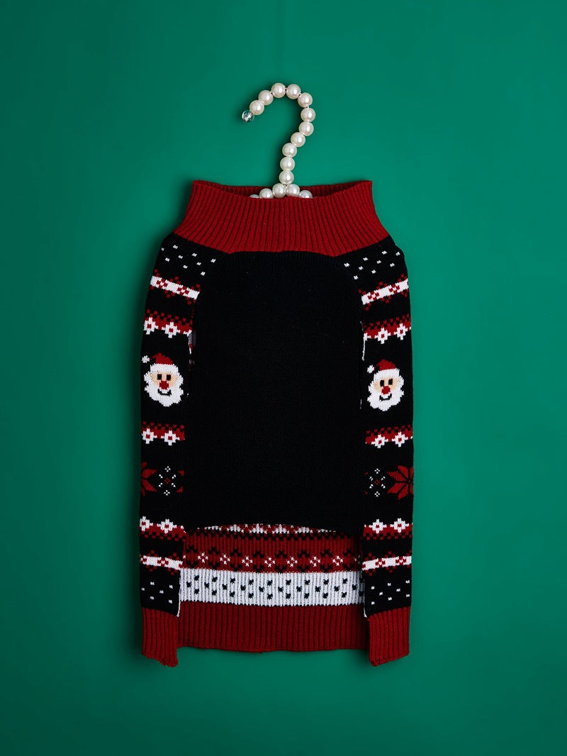 Cross Border Pet Clothes Santa Claus Sound Christmas Tree Car Elk Snowflake Gingerbread Man Dog Sweater Autumn Winter