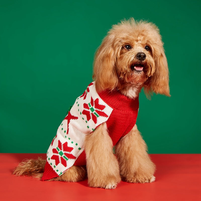 Cross Border Pet Clothes Santa Claus Sound Christmas Tree Car Elk Snowflake Gingerbread Man Dog Sweater Autumn Winter