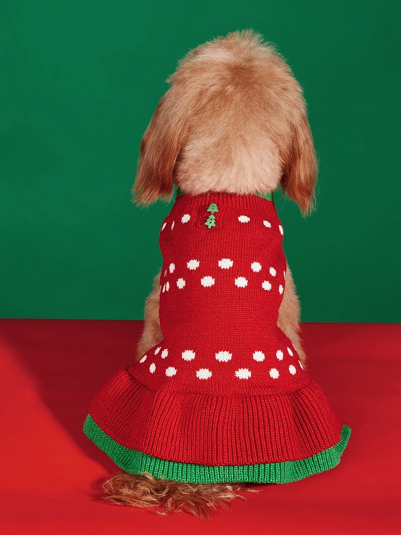 Cross Border Pet Clothes Santa Claus Sound Christmas Tree Car Elk Snowflake Gingerbread Man Dog Sweater Autumn Winter