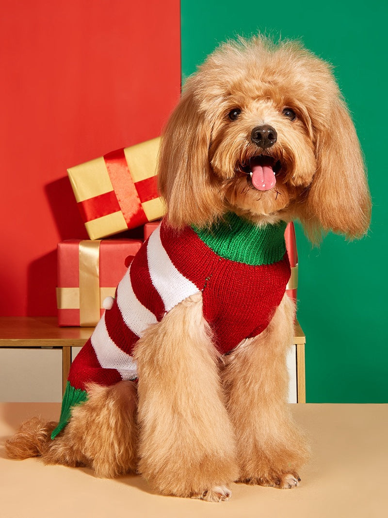 Cross Border Pet Clothes Santa Claus Sound Christmas Tree Car Elk Snowflake Gingerbread Man Dog Sweater Autumn Winter