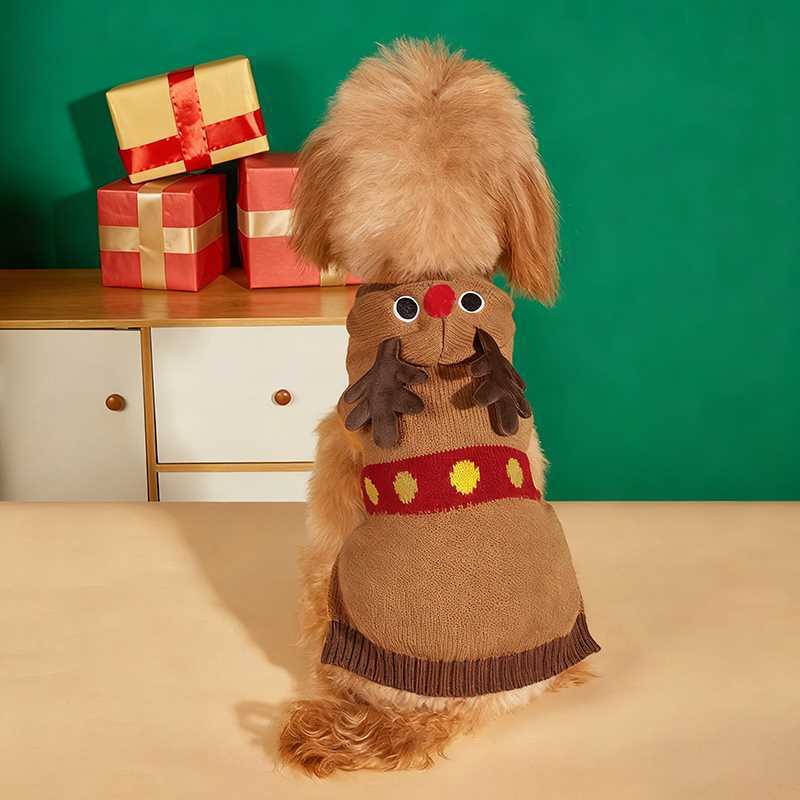 Cross Border Pet Clothes Santa Claus Sound Christmas Tree Car Elk Snowflake Gingerbread Man Dog Sweater Autumn Winter