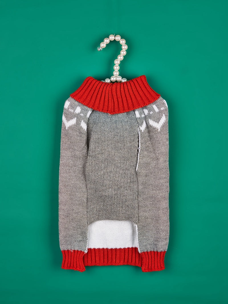 Cross Border Pet Clothes Santa Claus Sound Christmas Tree Car Elk Snowflake Gingerbread Man Dog Sweater Autumn Winter