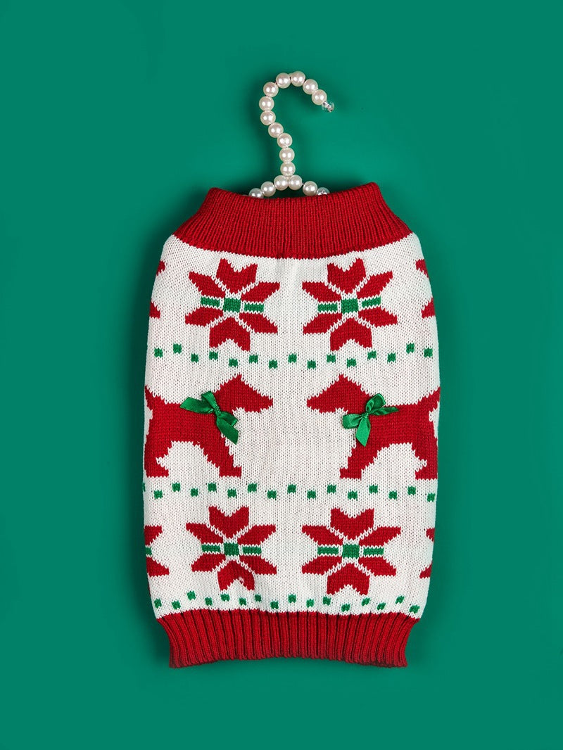 Cross Border Pet Clothes Santa Claus Sound Christmas Tree Car Elk Snowflake Gingerbread Man Dog Sweater Autumn Winter