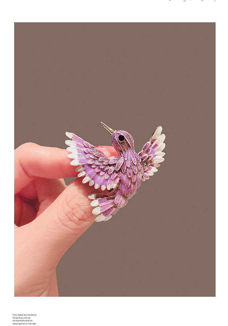 Guofeng Blue Wing Bird Brooch High-end Women's Temperament Retro Pin Coat Suit Corsage Design Creative Accessories