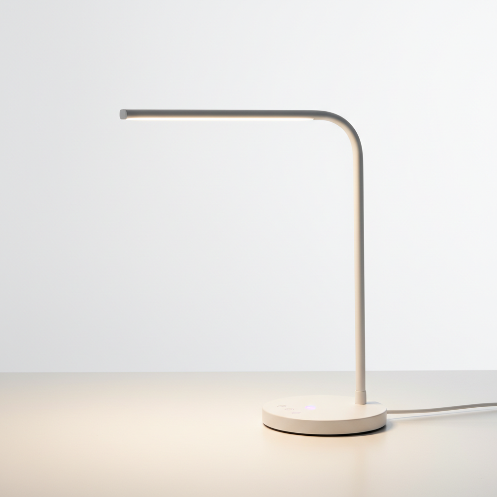 Smart RGB LED desk lamp touch control white background